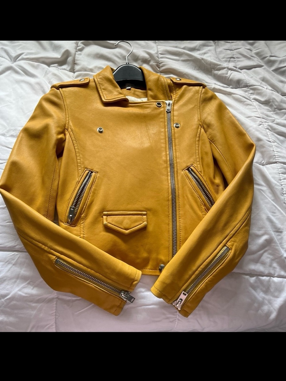 IRO mustard yellow leather jacket